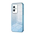 For Honor 100 Gradient Glitter Powder Electroplated Phone Case(Blue)