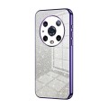 For Honor Magic4 Pro Gradient Glitter Powder Electroplated Phone Case(Purple)