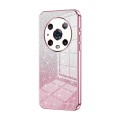 For Honor Magic4 Pro Gradient Glitter Powder Electroplated Phone Case(Pink)