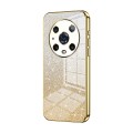 For Honor Magic4 Pro Gradient Glitter Powder Electroplated Phone Case(Gold)
