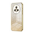 For Honor Magic5 Gradient Glitter Powder Electroplated Phone Case(Gold)