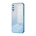 For Honor Play 3 Gradient Glitter Powder Electroplated Phone Case(Blue)