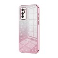 For Honor V30 Gradient Glitter Powder Electroplated Phone Case(Pink)