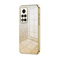 For Honor V40 Gradient Glitter Powder Electroplated Phone Case(Gold)