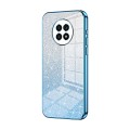 For Honor X20 Gradient Glitter Powder Electroplated Phone Case(Blue)