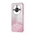 For Honor X50 Gradient Glitter Powder Electroplated Phone Case(Pink)