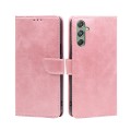 For Samsung Galaxy M34 5G / F34 5G Calf Texture Buckle Flip Leather Phone Case(Rose Gold)