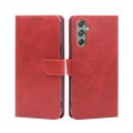 For Samsung Galaxy M34 5G / F34 5G Calf Texture Buckle Flip Leather Phone Case(Red)