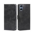 For Sony Xperia 5 V Calf Texture Buckle Flip Leather Phone Case(Black)