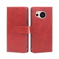 For Sharp Aquos Sense 8 SHG11 / SH-54D Calf Texture Buckle Flip Leather Phone Case(Red)