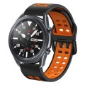 For Samsung Galaxy Watch 6 / 6 Classic Dual-row Hole Two Color Silicone Watch Band(Black Orange)