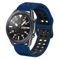 For Samsung Galaxy Watch 6 / 6 Classic Dual-row Hole Two Color Silicone Watch Band(Midnight Blue Bla