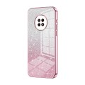 For Huawei Enjoy 20 Plus Gradient Glitter Powder Electroplated Phone Case(Pink)