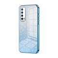 For Huawei Enjoy 20 SE / Y7a Gradient Glitter Powder Electroplated Phone Case(Blue)