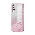 For Huawei nova 5 Gradient Glitter Powder Electroplated Phone Case(Pink)