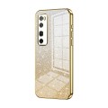 For Huawei nova 7 Pro Gradient Glitter Powder Electroplated Phone Case(Gold)