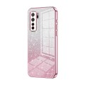 For Huawei nova 7 SE / P40 lite 5G Gradient Glitter Powder Electroplated Phone Case(Pink)