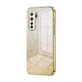 For Huawei nova 7 SE / P40 lite 5G Gradient Glitter Powder Electroplated Phone Case(Gold)