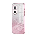 For Huawei nova 9 SE Gradient Glitter Powder Electroplated Phone Case(Pink)