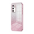 For Huawei P40 Gradient Glitter Powder Electroplated Phone Case(Pink)
