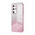 For Huawei P40 Pro Gradient Glitter Powder Electroplated Phone Case(Pink)