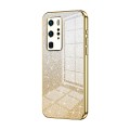 For Huawei P40 Pro Gradient Glitter Powder Electroplated Phone Case(Gold)