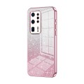 For Huawei P40 Pro+ Gradient Glitter Powder Electroplated Phone Case(Pink)