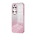 For Huawei P50 Gradient Glitter Powder Electroplated Phone Case(Pink)