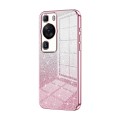 For Huawei P60 / P60 Pro Gradient Glitter Powder Electroplated Phone Case(Pink)