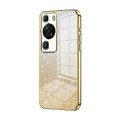 For Huawei P60 / P60 Pro Gradient Glitter Powder Electroplated Phone Case(Gold)