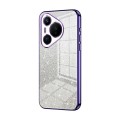 For Huawei Pura 70 Gradient Glitter Powder Electroplated Phone Case(Purple)