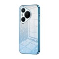 For Huawei Pura 70 Gradient Glitter Powder Electroplated Phone Case(Blue)