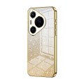 For Huawei Pura 70 Pro Gradient Glitter Powder Electroplated Phone Case(Gold)