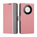 For Huawei Mate 60 Pro / Pro+ Twill Texture Side Button Leather Phone Case(Pink)