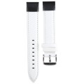 For Garmin Fenix 7S 20mm  Bamboo Joint Texture Genuine Leather Watch Band(White)