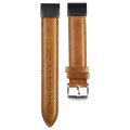 For Garmin Fenix 7X 26mm Plain Weave Genuine Leather Watch Band(Brown)