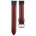 For Garmin Fenix 7S 20mm  Plain Weave Genuine Leather Watch Band(Wine Red)