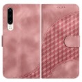 For Huawei P30 YX0060 Elephant Head Embossed Phone Leather Case with Lanyard(Pink)