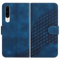 For Huawei P30 YX0060 Elephant Head Embossed Phone Leather Case with Lanyard(Royal Blue)
