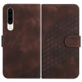 For Huawei P30 YX0060 Elephant Head Embossed Phone Leather Case with Lanyard(Coffee)