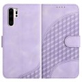 For Huawei P30 Pro YX0060 Elephant Head Embossed Phone Leather Case with Lanyard(Light Purple)