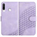 For Huawei P30 lite/nova 4e YX0060 Elephant Head Embossed Phone Leather Case with Lanyard(Light Purp