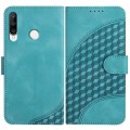 For Huawei P30 lite/nova 4e YX0060 Elephant Head Embossed Phone Leather Case with Lanyard(Light Blue