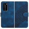 For Huawei P40 Pro YX0060 Elephant Head Embossed Phone Leather Case with Lanyard(Royal Blue)