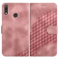 For Huawei Y9 2019 YX0060 Elephant Head Embossed Phone Leather Case with Lanyard(Pink)