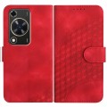 For Huawei Enjoy 70 YX0060 Elephant Head Embossed Phone Leather Case with Lanyard(Red)