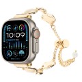 For Apple Watch Ultra 2 49mm Shell Metal Chain Bracelet Watch Band(Gold)