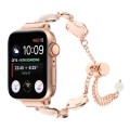 For Apple Watch Series 4 44mm Shell Metal Chain Bracelet Watch Band(Rose Gold)