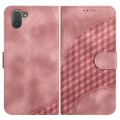 For Sharp Aquos R3 YX0060 Elephant Head Embossed Phone Leather Case with Lanyard(Pink)