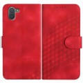 For Sharp Aquos R3 YX0060 Elephant Head Embossed Phone Leather Case with Lanyard(Red)